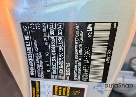 2017 Mercedes-Benz Gls 450 4Matic z USA, uszkodzony, nr VIN 4JGDF6EE4HA883934